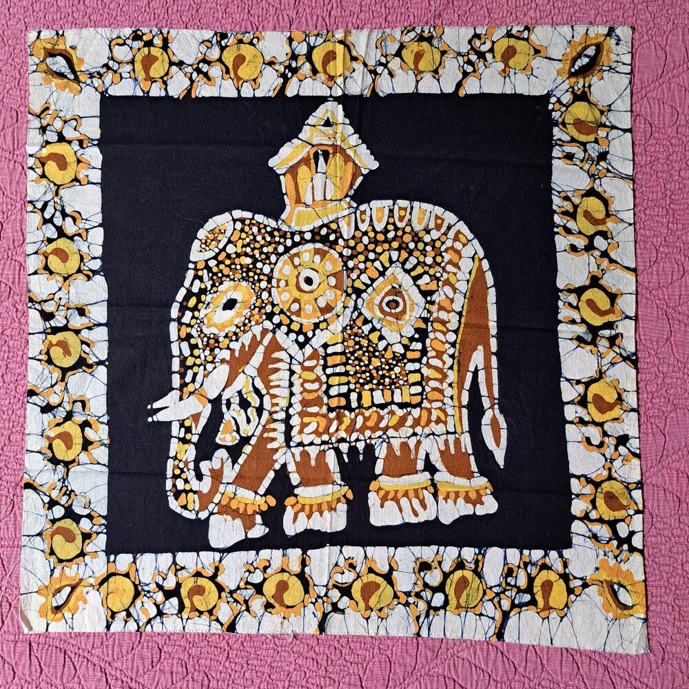 Vintage batik art elephant